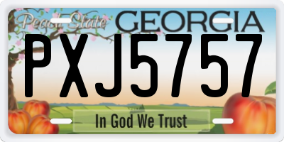 GA license plate PXJ5757
