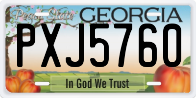 GA license plate PXJ5760
