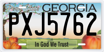 GA license plate PXJ5762