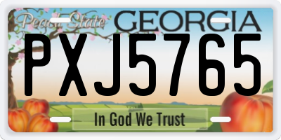 GA license plate PXJ5765