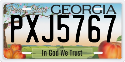 GA license plate PXJ5767