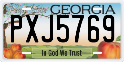 GA license plate PXJ5769