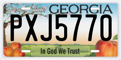 GA license plate PXJ5770