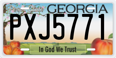 GA license plate PXJ5771