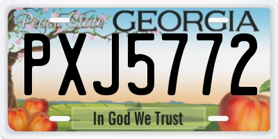GA license plate PXJ5772