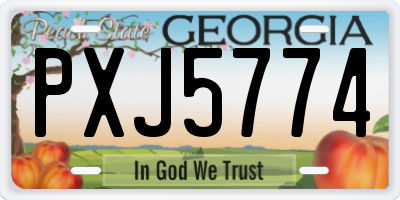 GA license plate PXJ5774