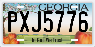 GA license plate PXJ5776