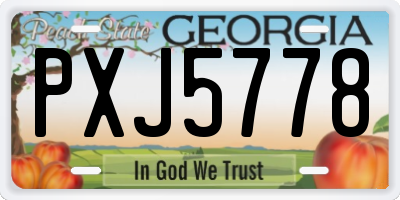 GA license plate PXJ5778