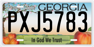 GA license plate PXJ5783