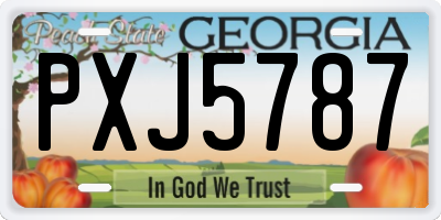 GA license plate PXJ5787