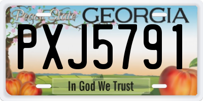 GA license plate PXJ5791