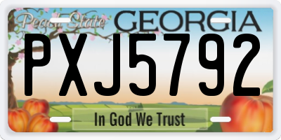 GA license plate PXJ5792