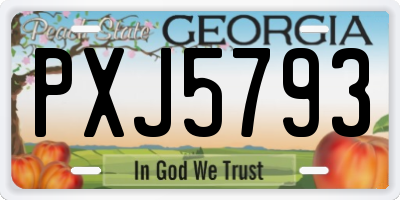 GA license plate PXJ5793