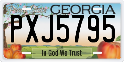 GA license plate PXJ5795