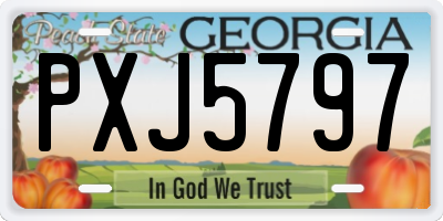 GA license plate PXJ5797