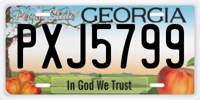 GA license plate PXJ5799