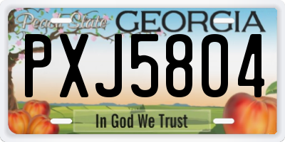 GA license plate PXJ5804