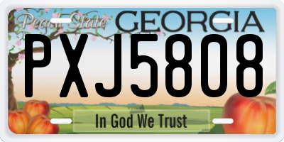 GA license plate PXJ5808