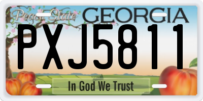 GA license plate PXJ5811