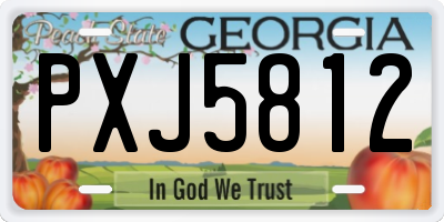 GA license plate PXJ5812