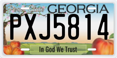 GA license plate PXJ5814