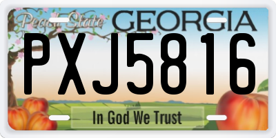 GA license plate PXJ5816