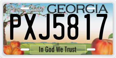 GA license plate PXJ5817