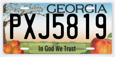 GA license plate PXJ5819
