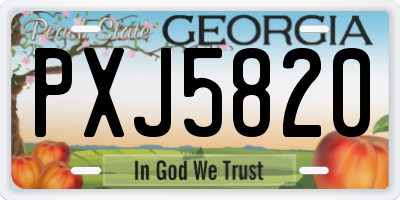 GA license plate PXJ5820