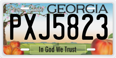 GA license plate PXJ5823