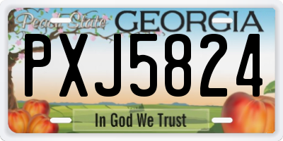 GA license plate PXJ5824