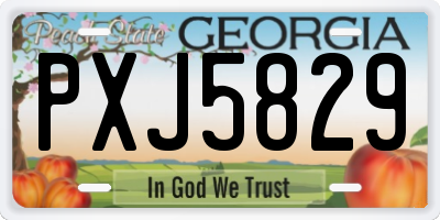 GA license plate PXJ5829