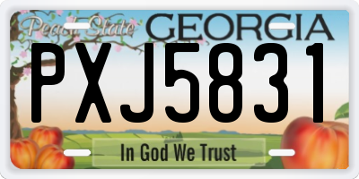 GA license plate PXJ5831