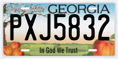GA license plate PXJ5832