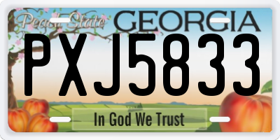 GA license plate PXJ5833
