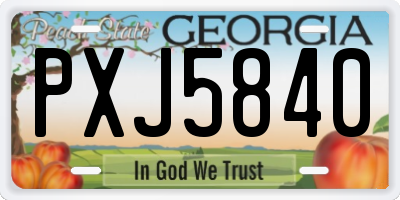 GA license plate PXJ5840