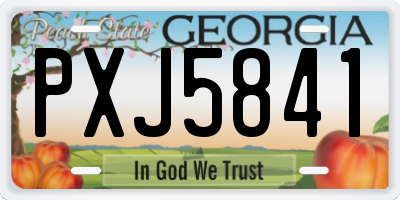 GA license plate PXJ5841