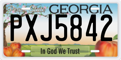 GA license plate PXJ5842