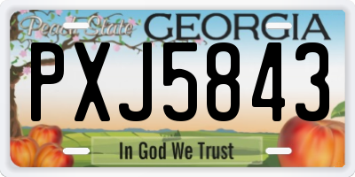 GA license plate PXJ5843