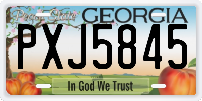 GA license plate PXJ5845