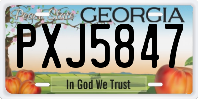 GA license plate PXJ5847