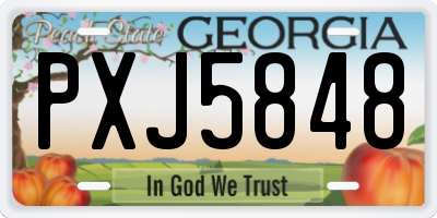 GA license plate PXJ5848