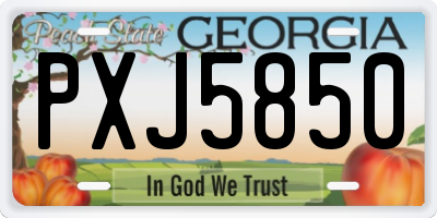 GA license plate PXJ5850