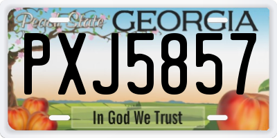 GA license plate PXJ5857