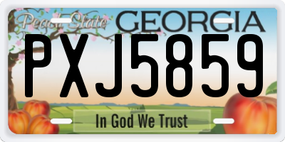 GA license plate PXJ5859