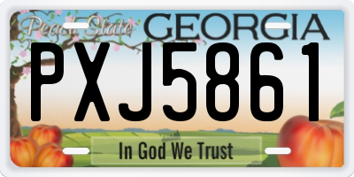 GA license plate PXJ5861
