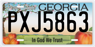 GA license plate PXJ5863