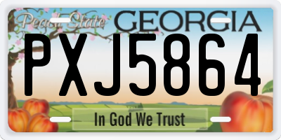 GA license plate PXJ5864