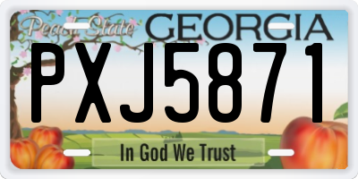 GA license plate PXJ5871