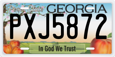 GA license plate PXJ5872